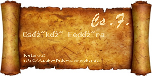 Csákó Fedóra névjegykártya
